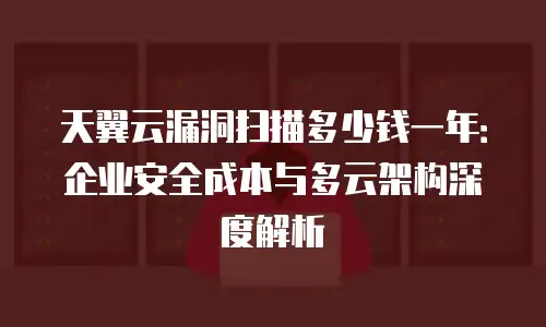 天翼云漏洞扫描多少钱一年：企业安全成本与多云架构深度解析