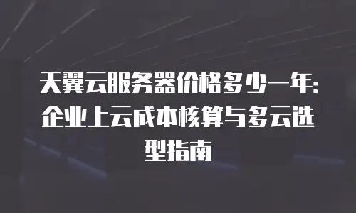 天翼云服务器价格多少一年：企业上云成本核算与多云选型指南
