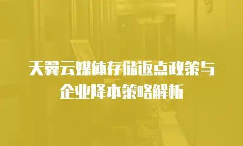 天翼云媒体存储返点政策与企业降本策略解析