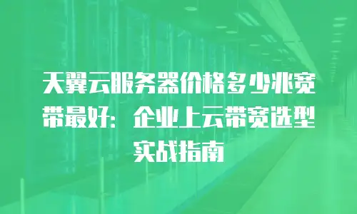 天翼云服务器价格多少兆宽带最好：企业上云带宽选型实战指南