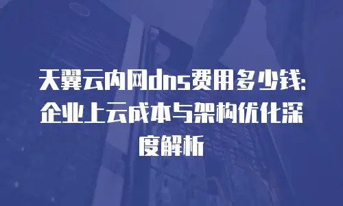 天翼云内网dns费用多少钱：企业上云成本与架构优化深度解析