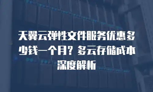 天翼云弹性文件服务优惠多少钱一个月？多云存储成本深度解析