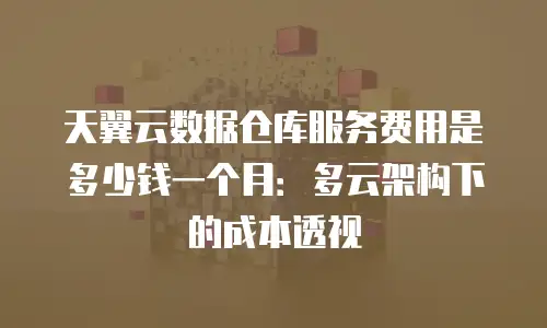 天翼云数据仓库服务费用是多少钱一个月：多云架构下的成本透视