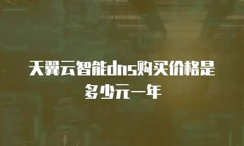 天翼云智能dns购买价格是多少元一年