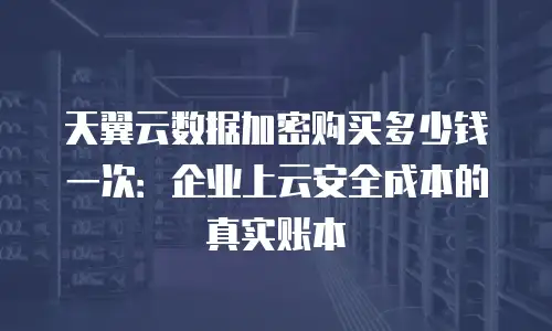 天翼云数据加密购买多少钱一次：企业上云安全成本的真实账本