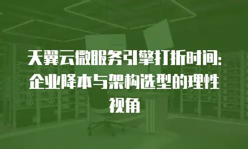 天翼云微服务引擎打折时间：企业降本与架构选型的理性视角