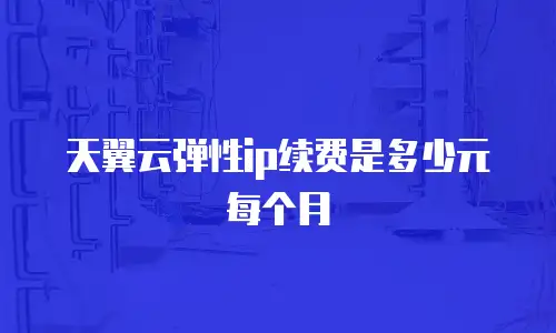 天翼云弹性ip续费是多少元每个月