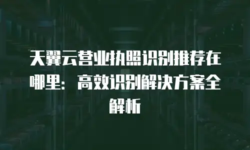 天翼云营业执照识别推荐在哪里：高效识别解决方案全解析