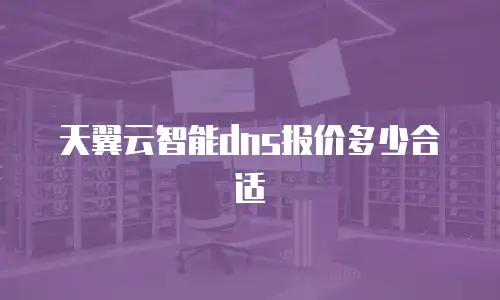 天翼云智能dns报价多少合适