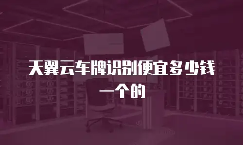 天翼云车牌识别便宜多少钱一个的