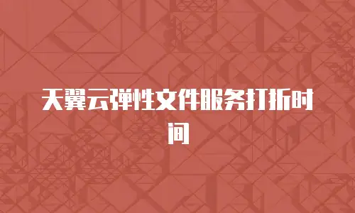天翼云弹性文件服务打折时间