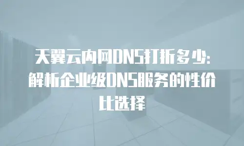 天翼云内网DNS打折多少：解析企业级DNS服务的性价比选择