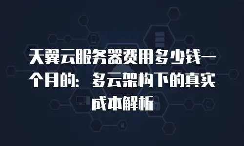 天翼云服务器费用多少钱一个月的：多云架构下的真实成本解析