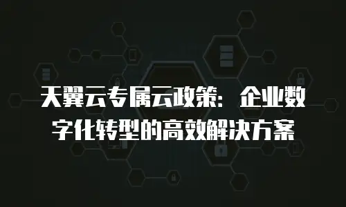 天翼云专属云政策：企业数字化转型的高效解决方案