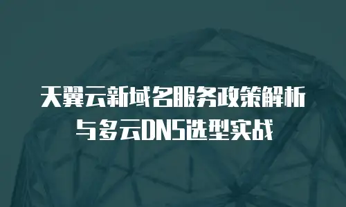 天翼云新域名服务政策解析与多云DNS选型实战