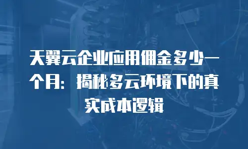 天翼云企业应用佣金多少一个月：揭秘多云环境下的真实成本逻辑