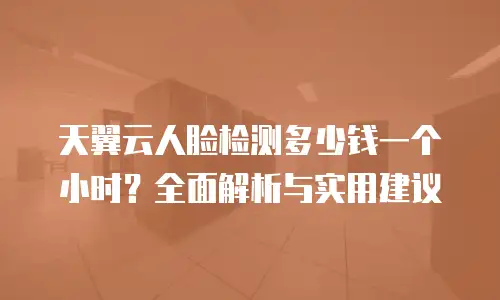 天翼云人脸检测多少钱一个小时？全面解析与实用建议