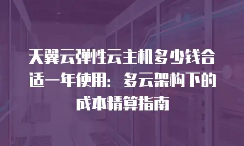 天翼云弹性云主机多少钱合适一年使用：多云架构下的成本精算指南