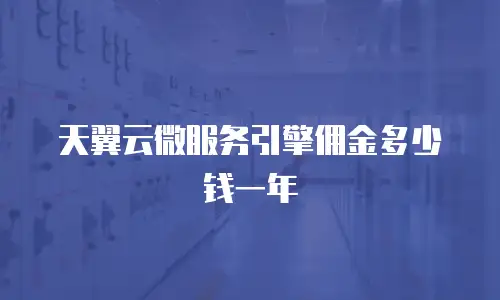 天翼云微服务引擎佣金多少钱一年