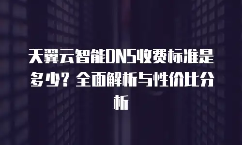 天翼云智能DNS收费标准是多少？全面解析与性价比分析