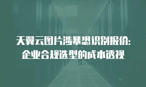 天翼云图片涉暴恐识别报价：企业合规选型的成本透视