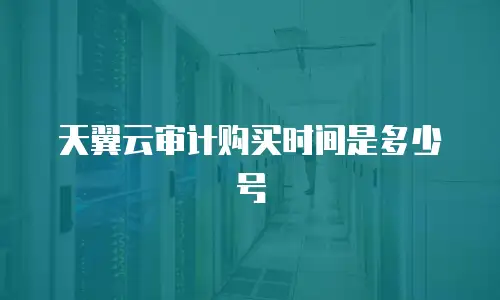 天翼云审计购买时间是多少号