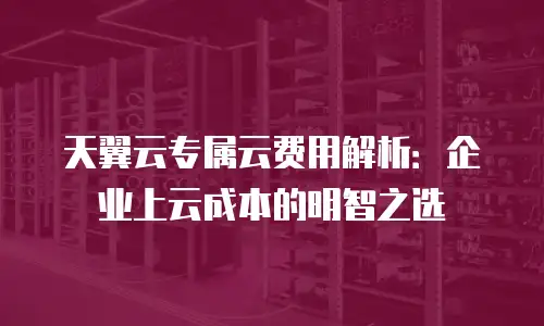 天翼云专属云费用解析：企业上云成本的明智之选