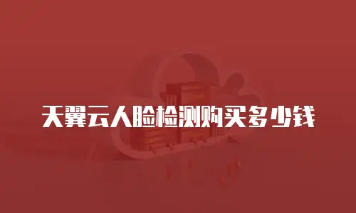 天翼云人脸检测购买多少钱