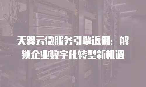 天翼云微服务引擎返佣：解锁企业数字化转型新机遇