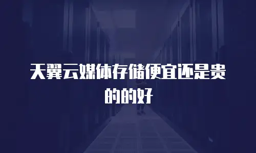 天翼云媒体存储便宜还是贵的的好