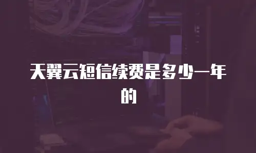 天翼云短信续费是多少一年的