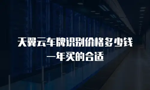天翼云车牌识别价格多少钱一年买的合适
