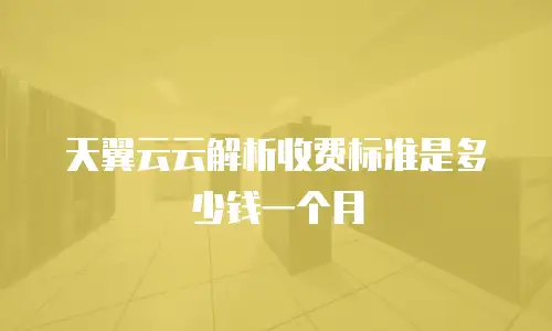 天翼云云解析收费标准是多少钱一个月