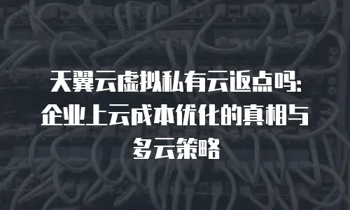 天翼云虚拟私有云返点吗：企业上云成本优化的真相与多云策略