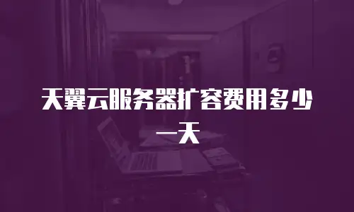 天翼云服务器扩容费用多少一天