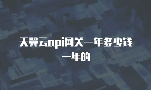 天翼云api网关一年多少钱一年的