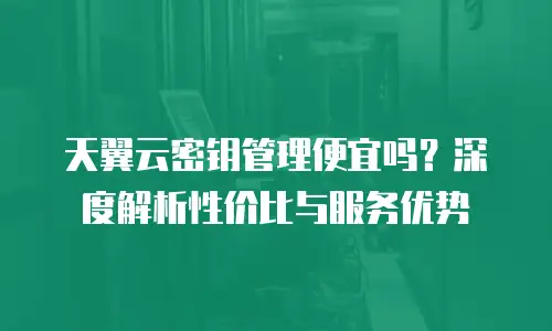 天翼云密钥管理便宜吗？深度解析性价比与服务优势
