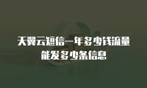 天翼云短信一年多少钱流量能发多少条信息