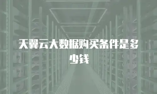 天翼云大数据购买条件是多少钱