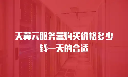 天翼云服务器购买价格多少钱一天的合适