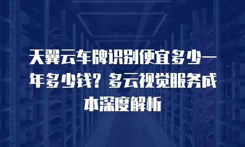 天翼云车牌识别便宜多少一年多少钱？多云视觉服务成本深度解析