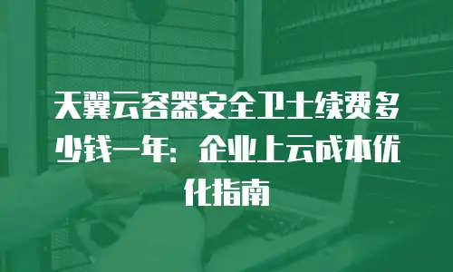 天翼云容器安全卫士续费多少钱一年：企业上云成本优化指南