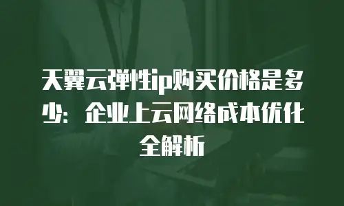 天翼云弹性ip购买价格是多少：企业上云网络成本优化全解析