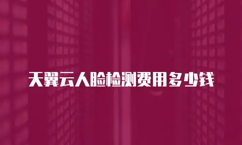 天翼云人脸检测费用多少钱