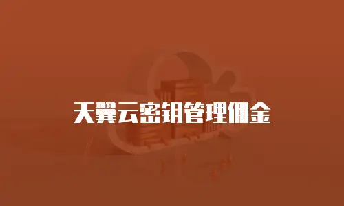 天翼云密钥管理佣金