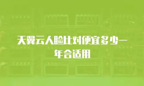 天翼云人脸比对便宜多少一年合适用