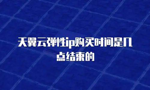 天翼云弹性ip购买时间是几点结束的