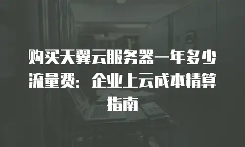 购买天翼云服务器一年多少流量费：企业上云成本精算指南