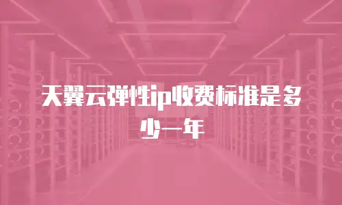天翼云弹性ip收费标准是多少一年