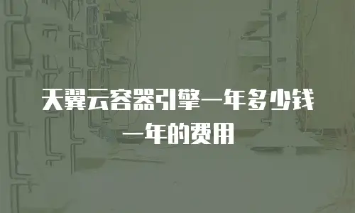 天翼云容器引擎一年多少钱一年的费用